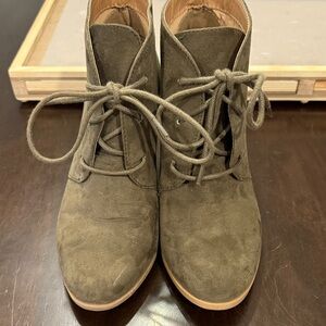 Maurices Olive Lace-Up Ankle Boots